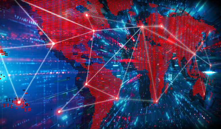 world map with connections between locations